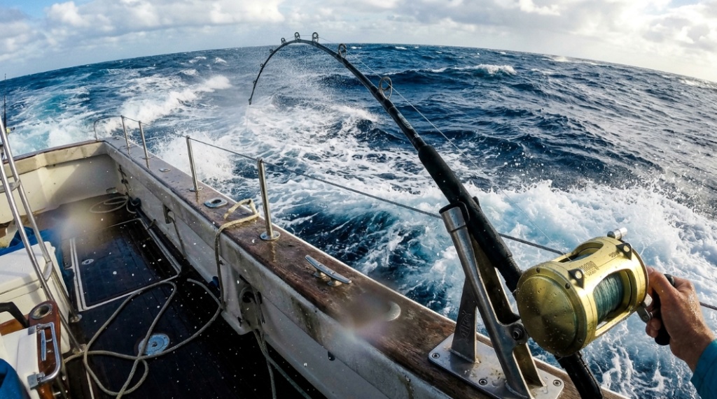 Best boat rod mounts for serious fishing title over offshore boat.