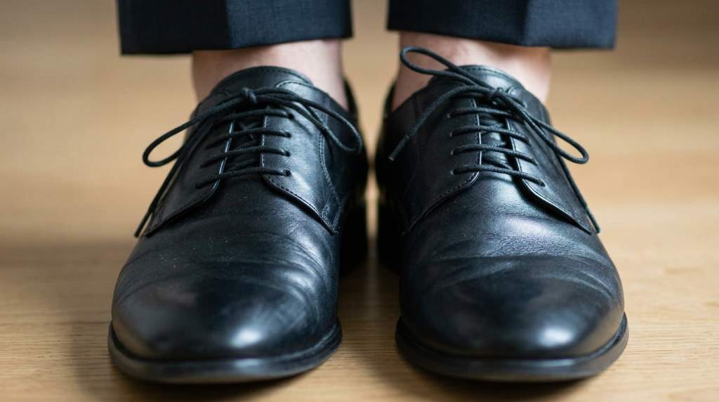 Person stretching tight shoes to reduce toe pain